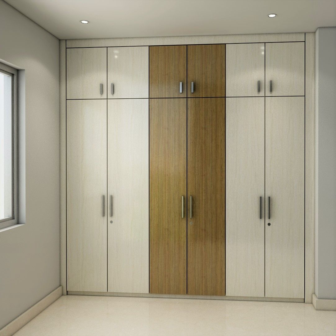 Modern Wooden Textured Wardrobe With Maximum Storage | Livspace