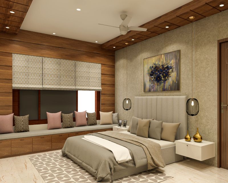 Bedroom False Ceiling Design With Recessed Lights