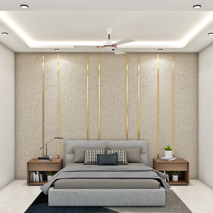 Modern Bedroom False Ceiling With Cove And Recessed Lights