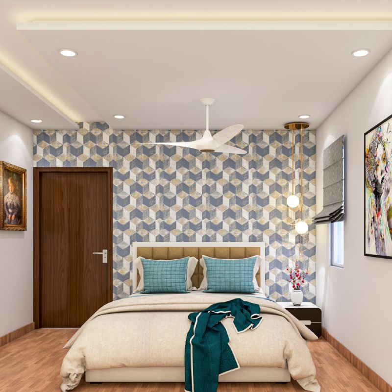 Bedroom False Ceiling Design With Cove And Recessed Lights