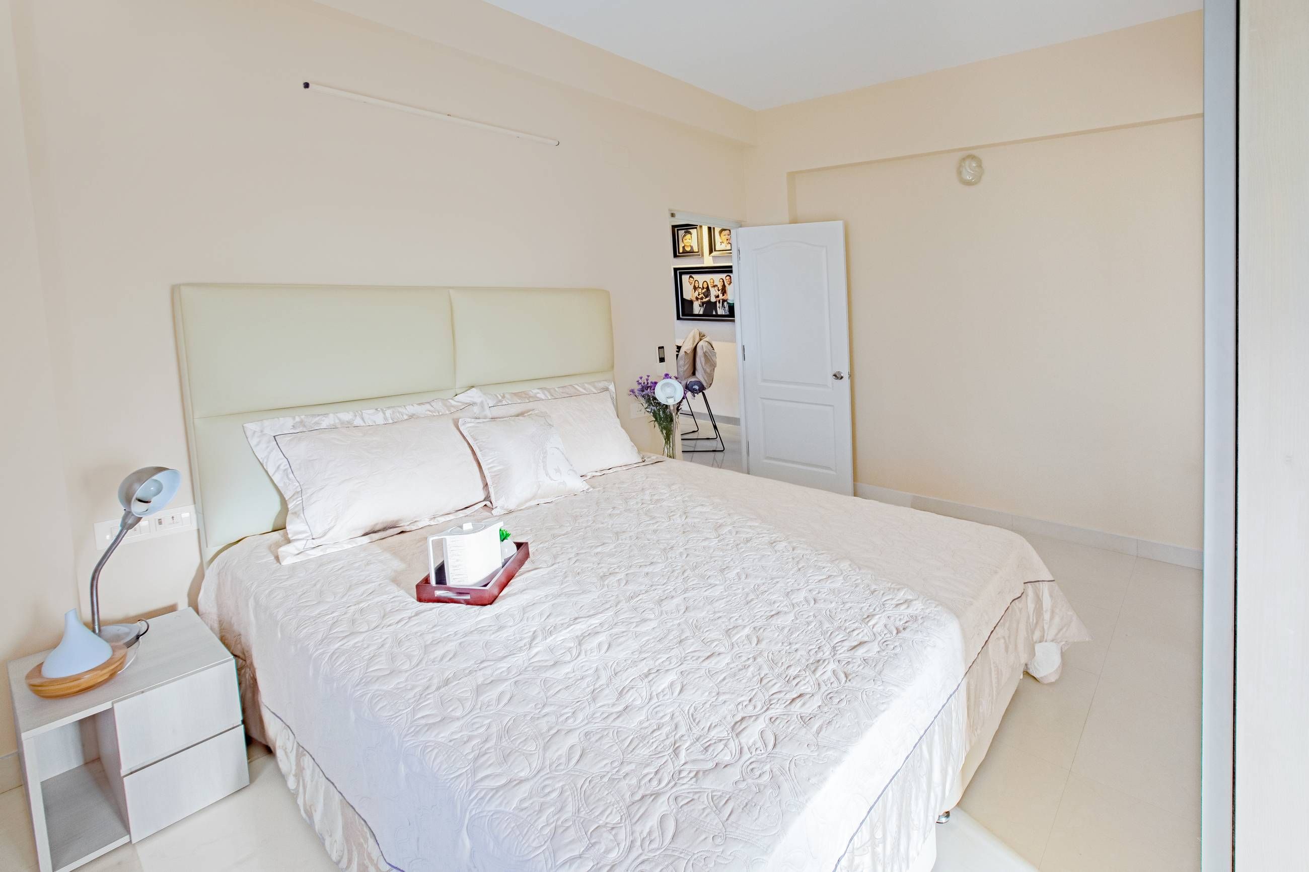 Modern Linen White Guest Bedroom Design