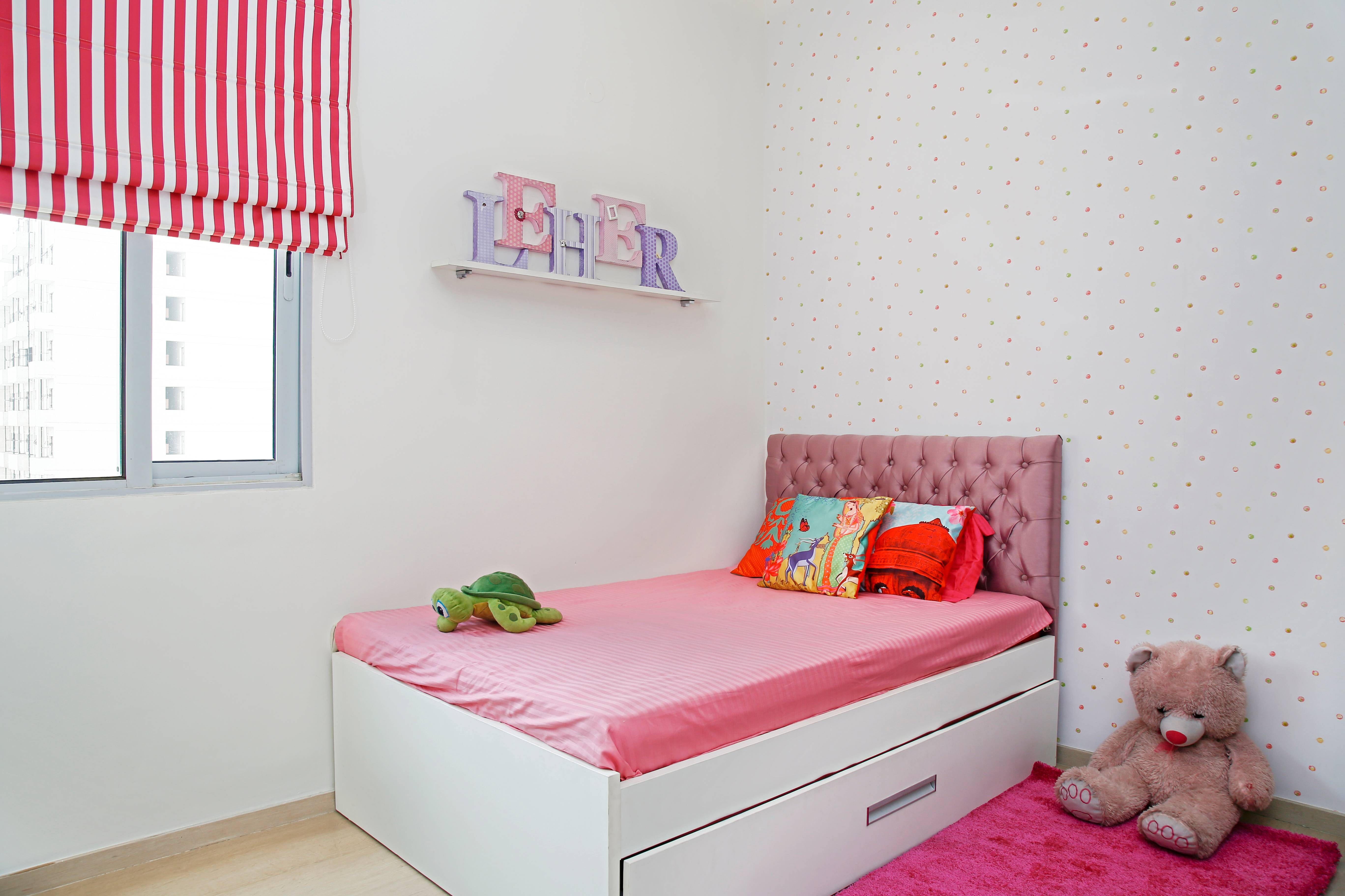 Modern Kids Room Design With A single Bed With Built-In Storage