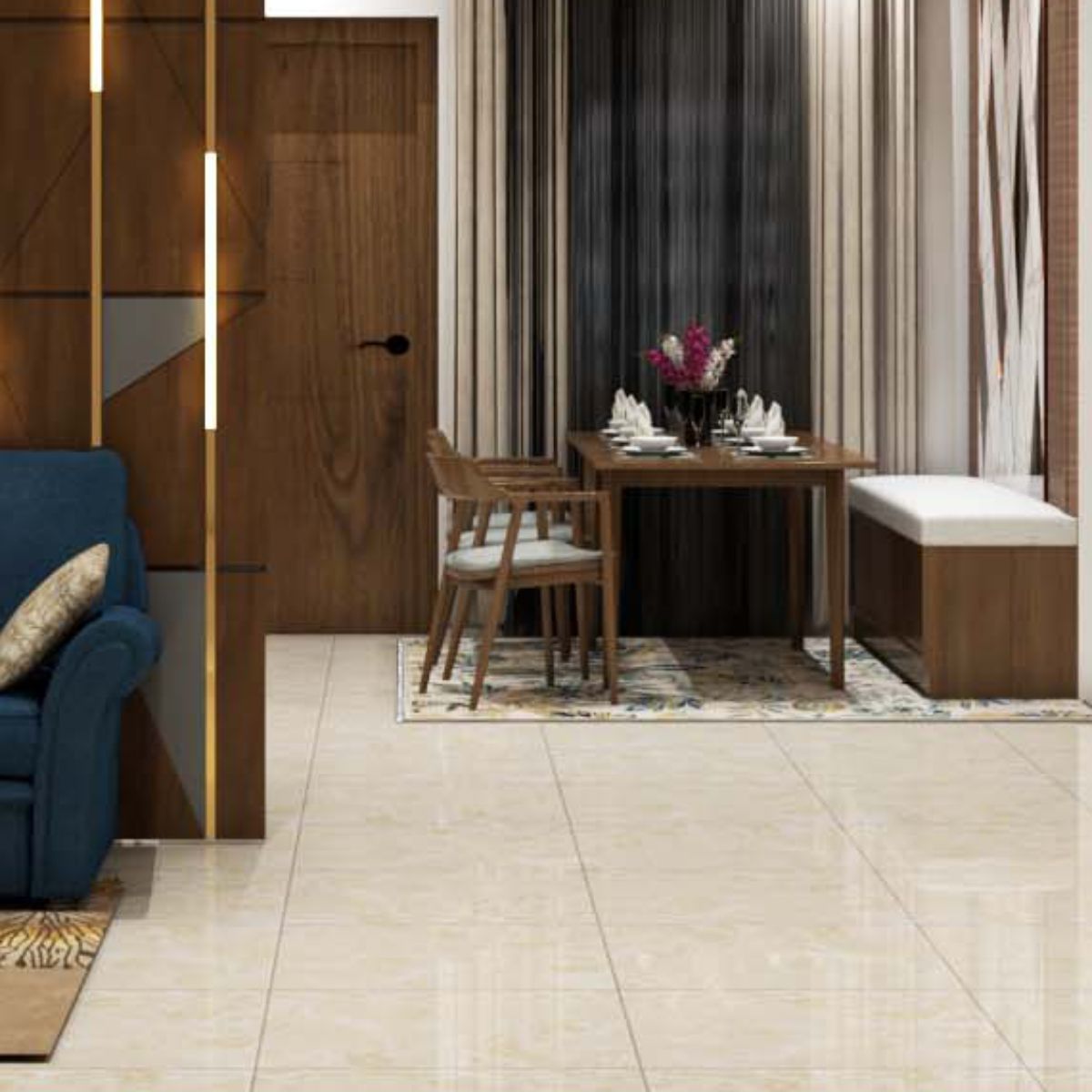 Ceramic Floor Tiles Design With A Glossy Finish