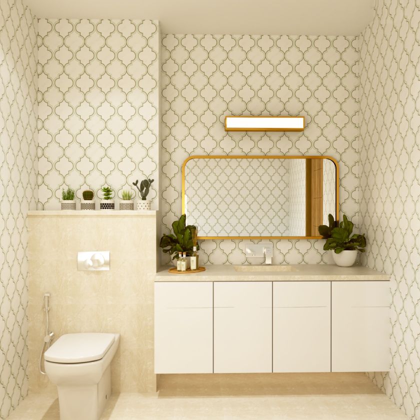 White Ceramic Wall Tiles Design For Compact Bathrooms