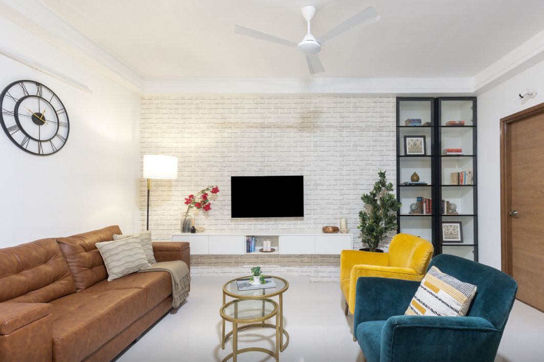 Light Beige Ceramic Living Room Tile Design