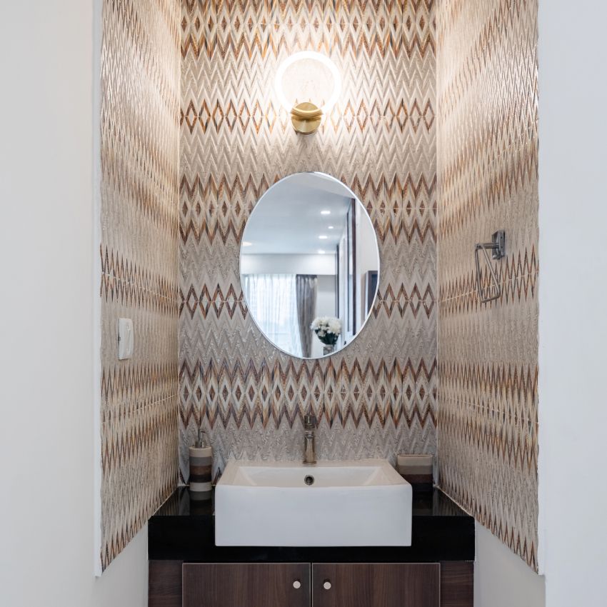 Multicolour Rectangular Bathroom Tile Design
