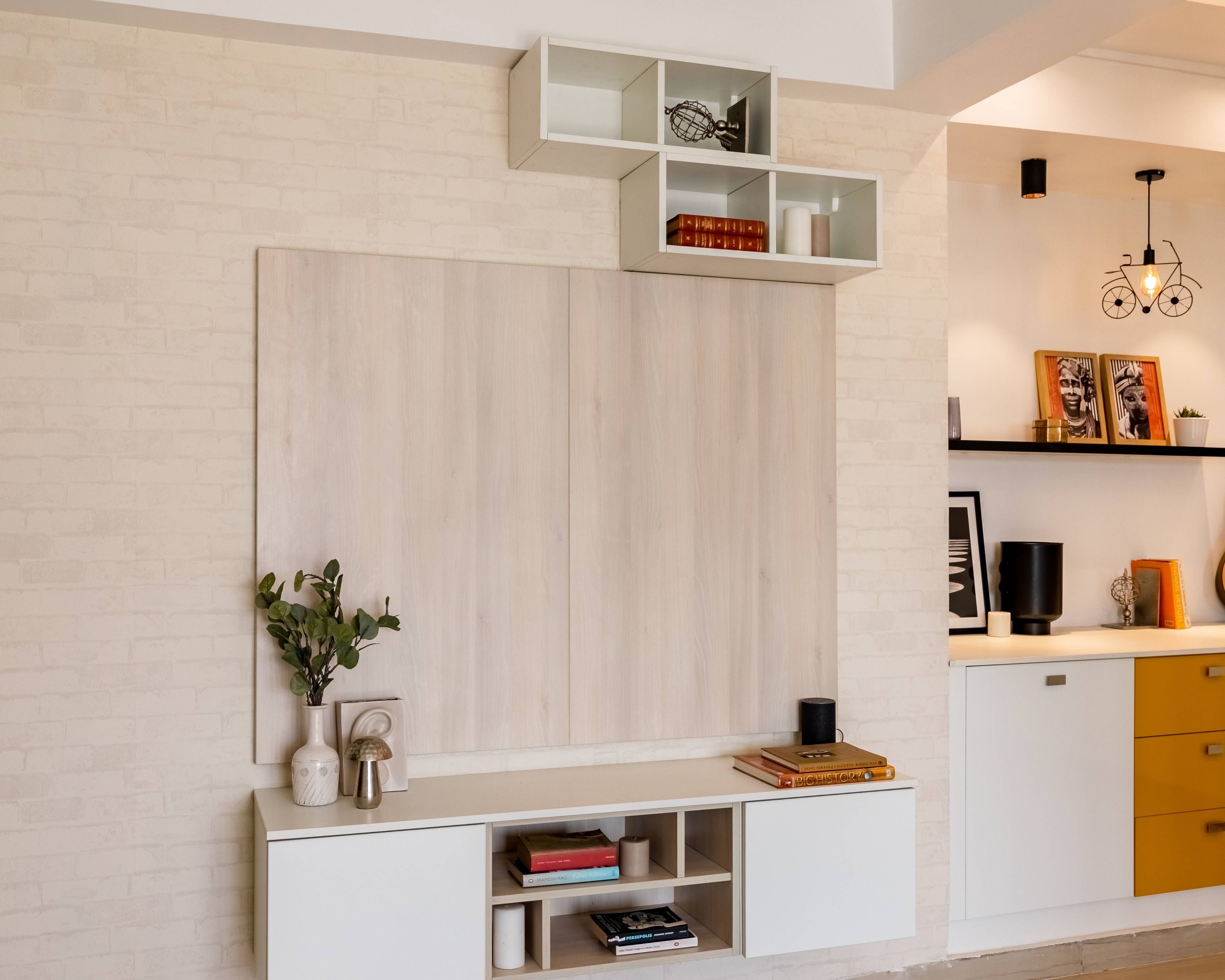 Contemporary White Laminate TV Cabinet Design
