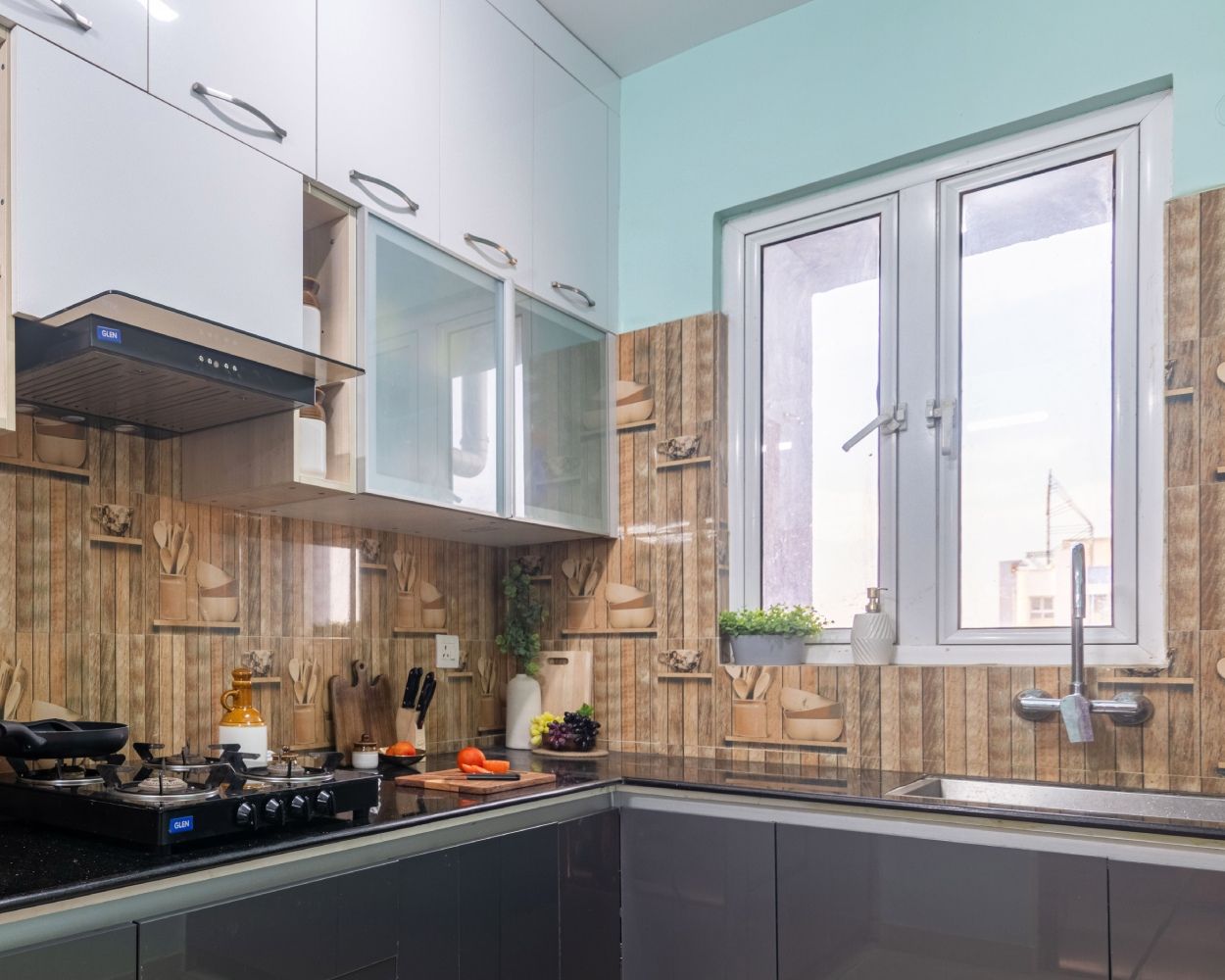 Modern White Swing Window Design For Kitchens