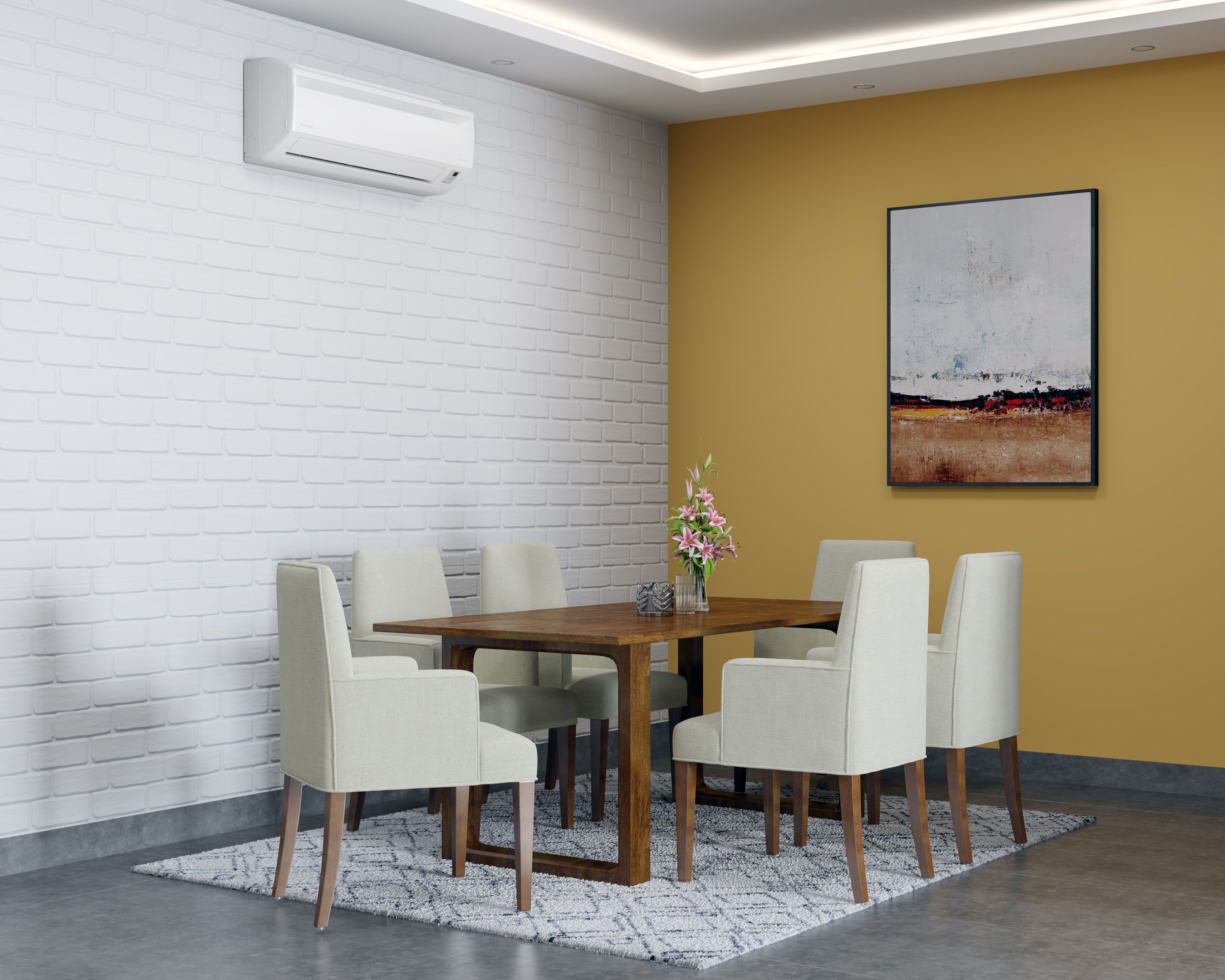 Modern White Brick Wallpaper Design For Dining Rooms
