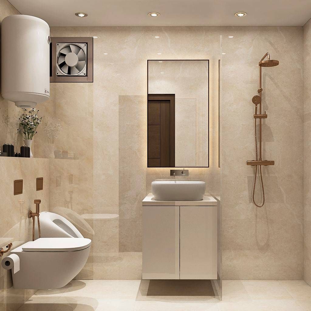 Modern Small Bathroom Design Idea With Wet And Dry Sections