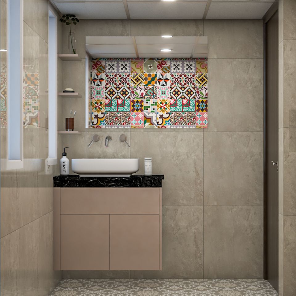 Contemporary Bathroom Design With Printed Mosaic Tiles