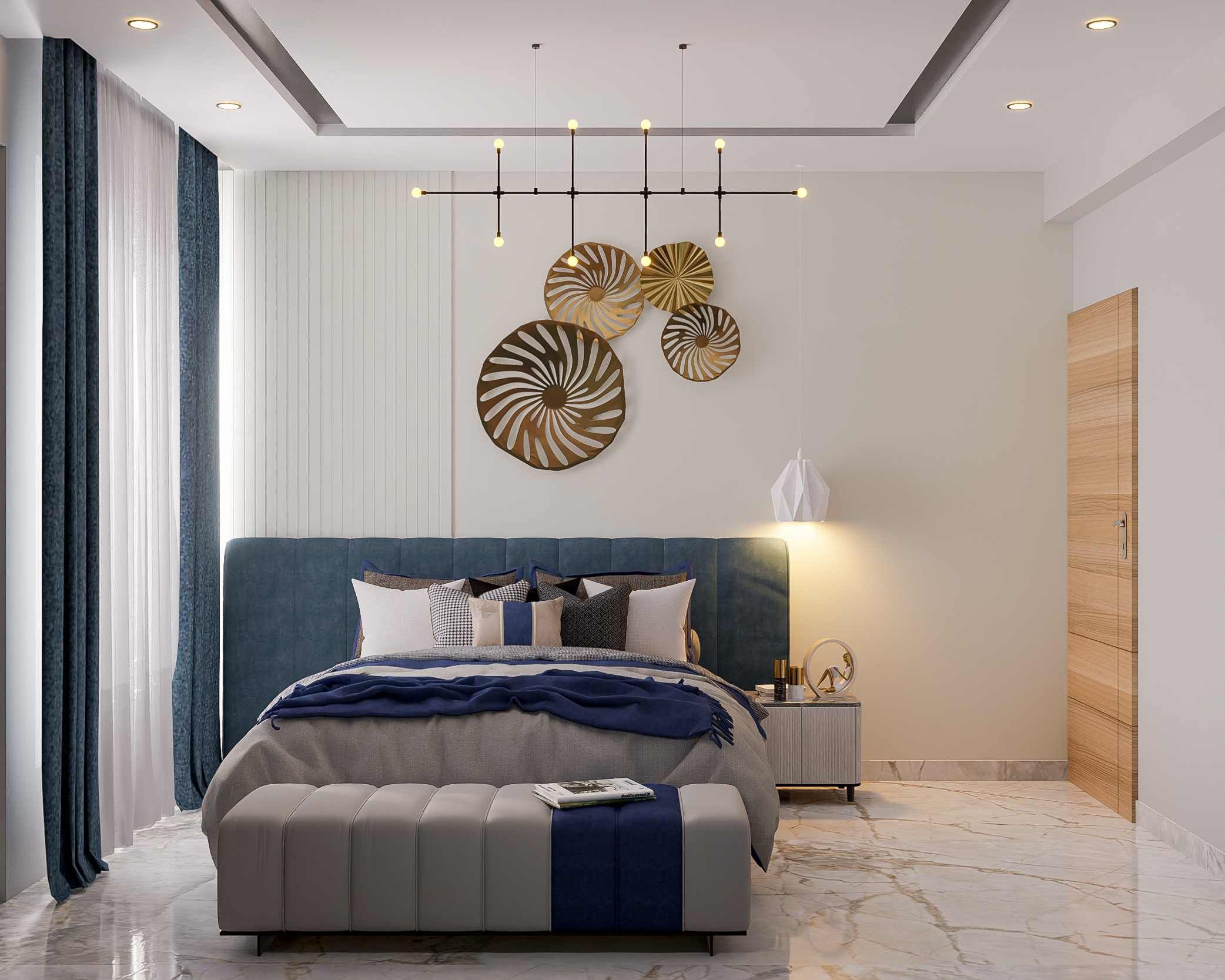 Contemporary Plus-Minus POP Bedroom False Ceiling Design