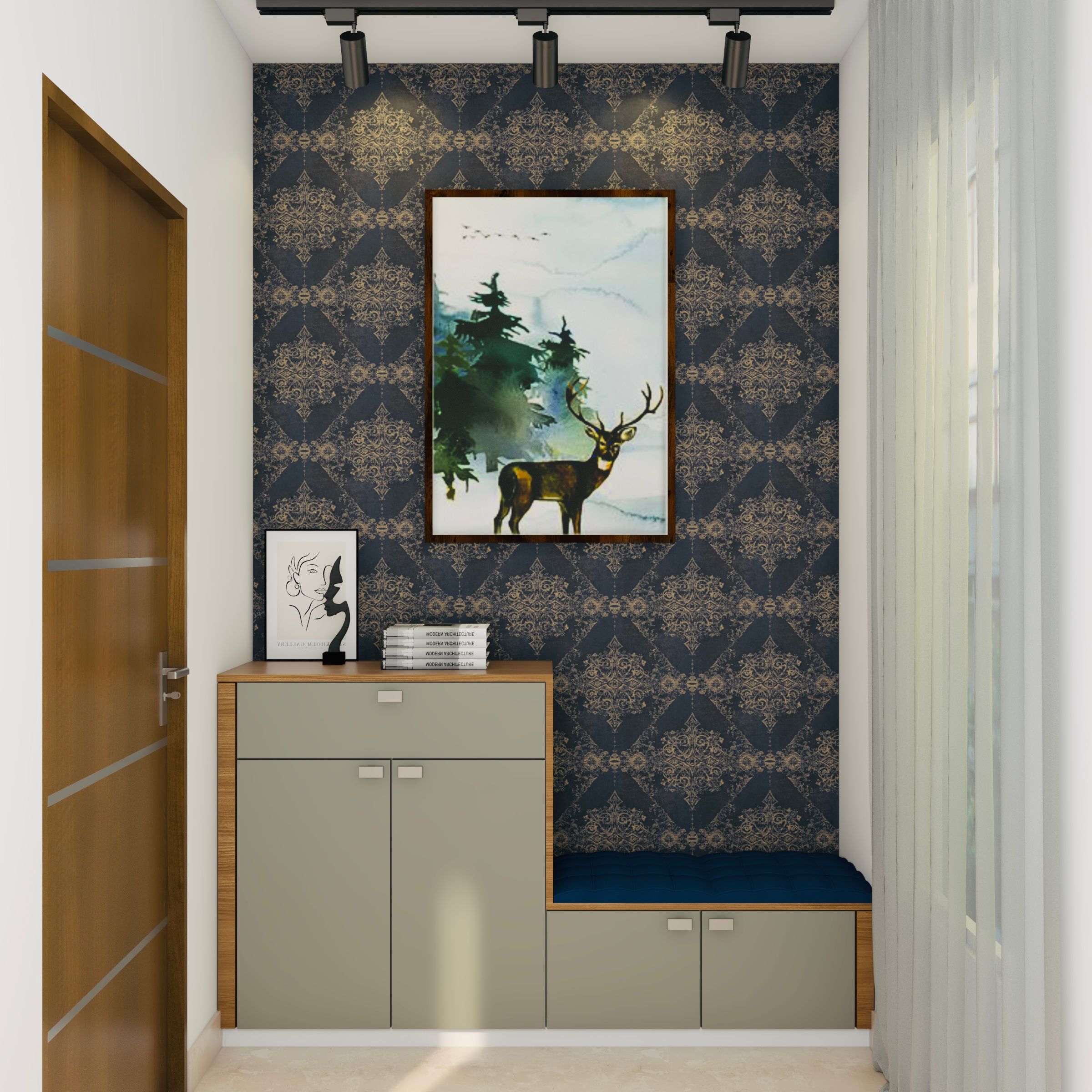 Modern Foyer Design With A Matte Finish