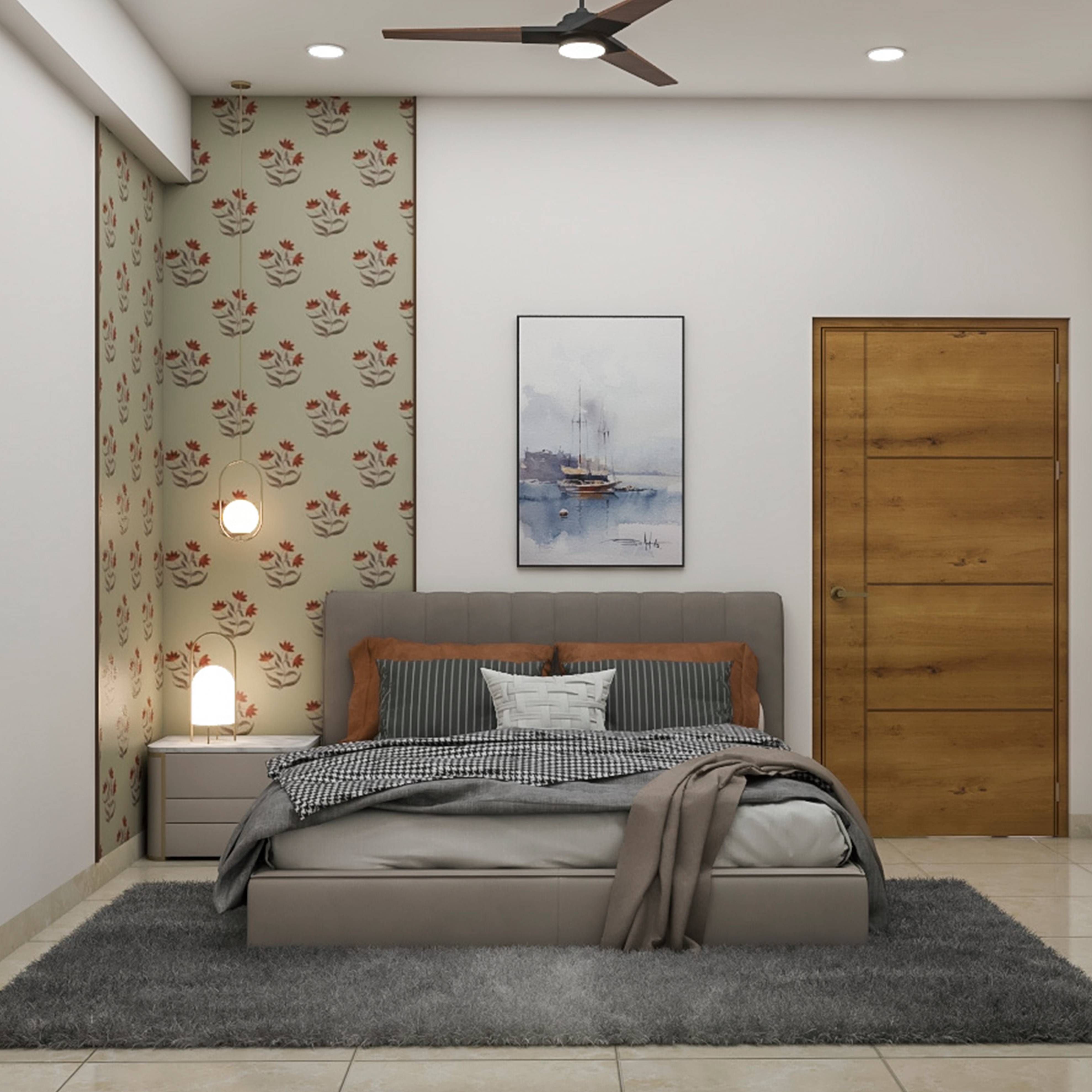 Grey Bed Modern Guest Bedroom Design