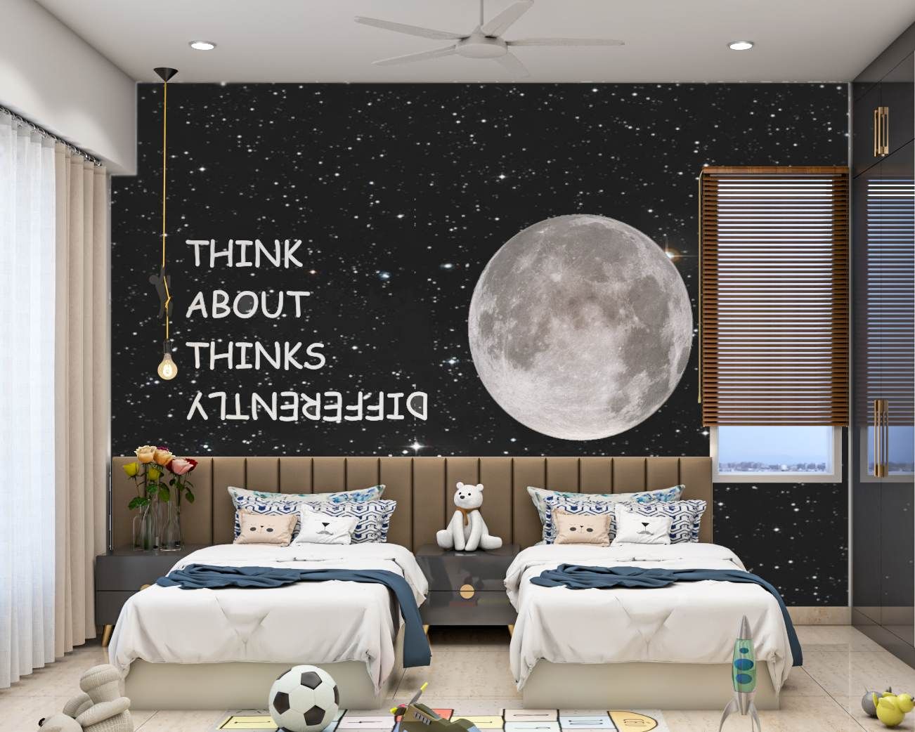 Spacious Twin-Sharing Boys's Room Design | Livspace