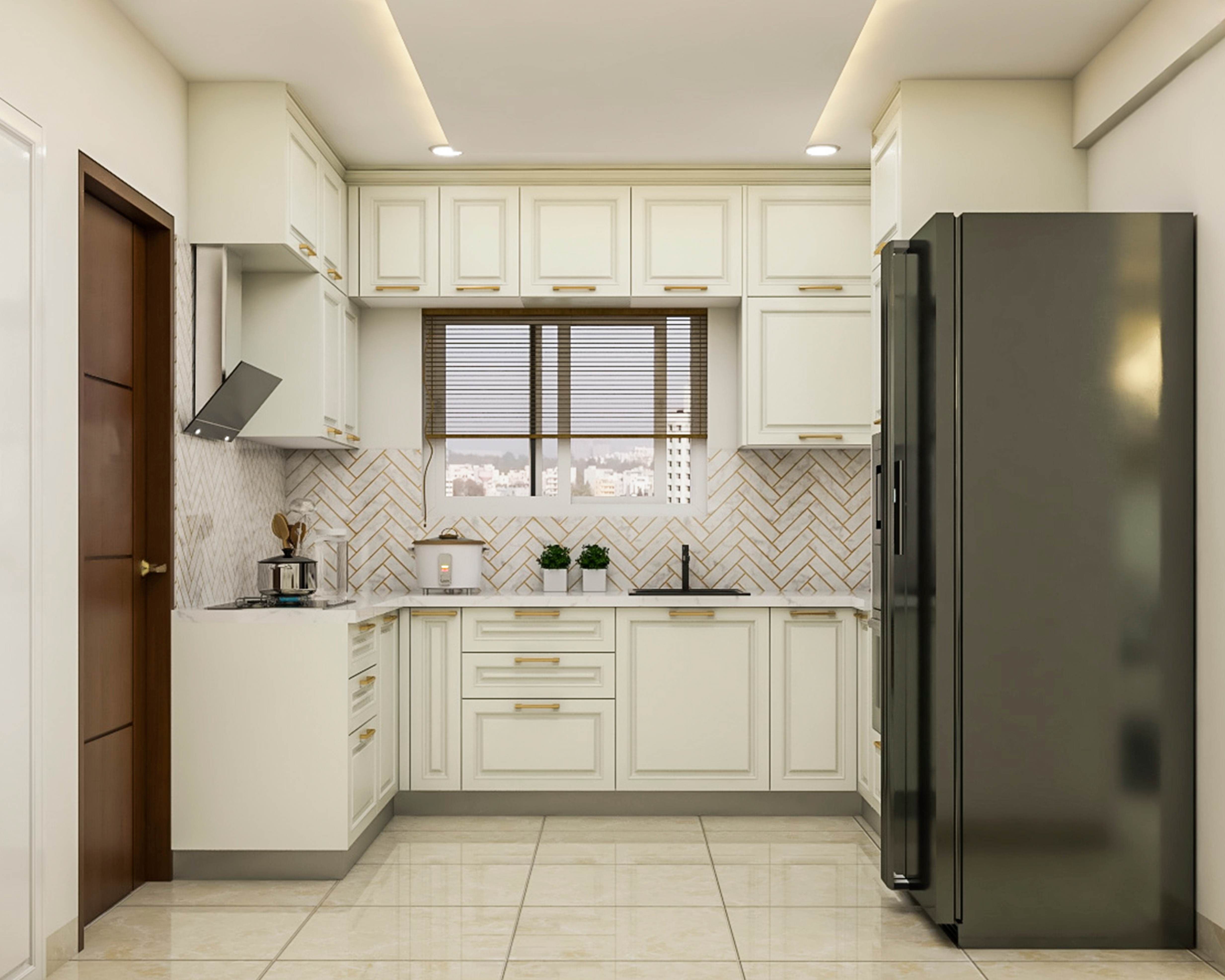 Classic Kitchen Design With Spacious White Kitchen Cabinet Designs