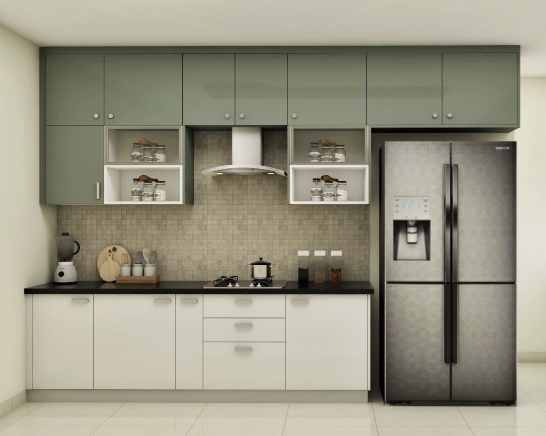 Modern Parallel Kitchen Design With A Suede Laminate Finish