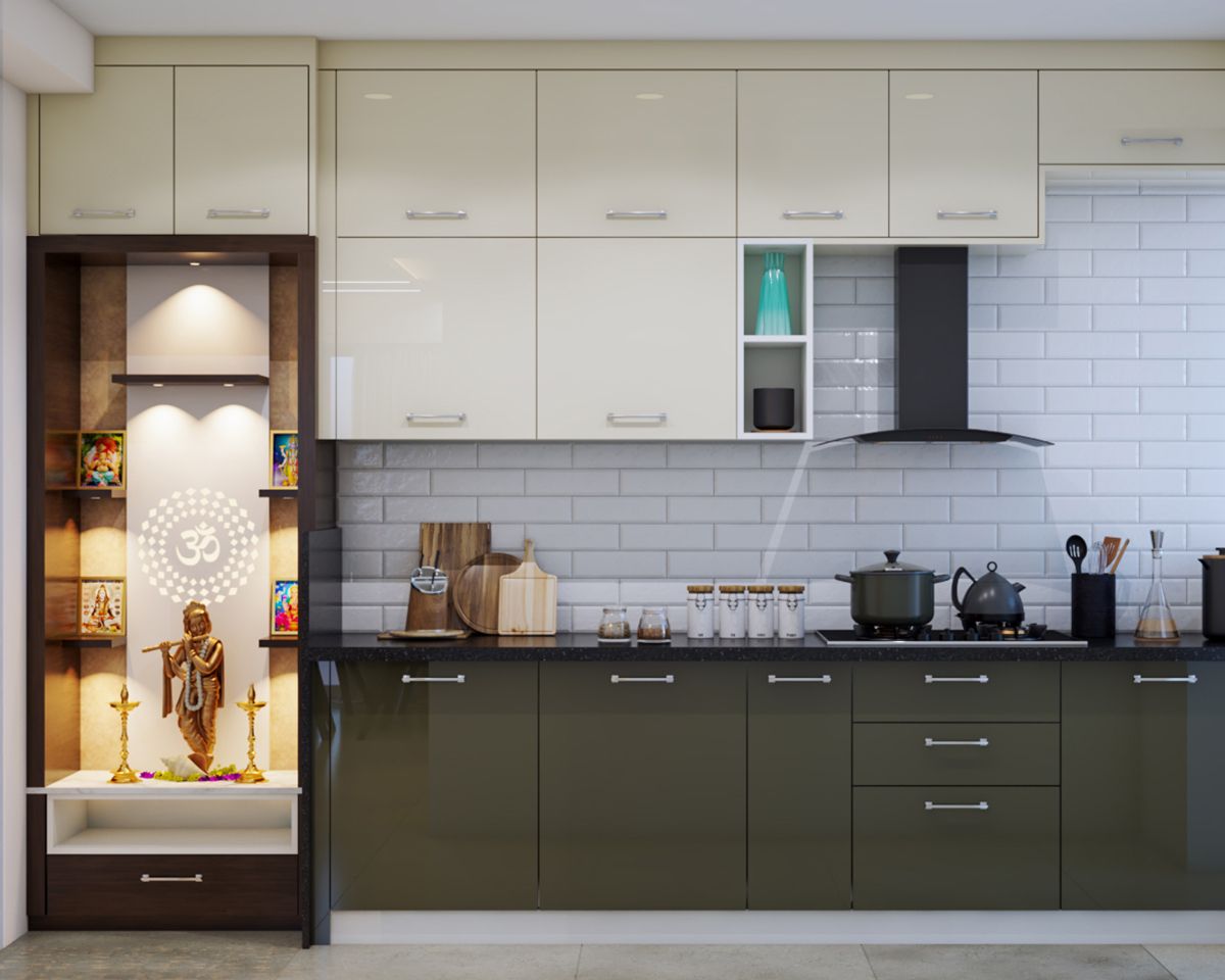 Modern Parallel Kitchen Design With Black Countertop