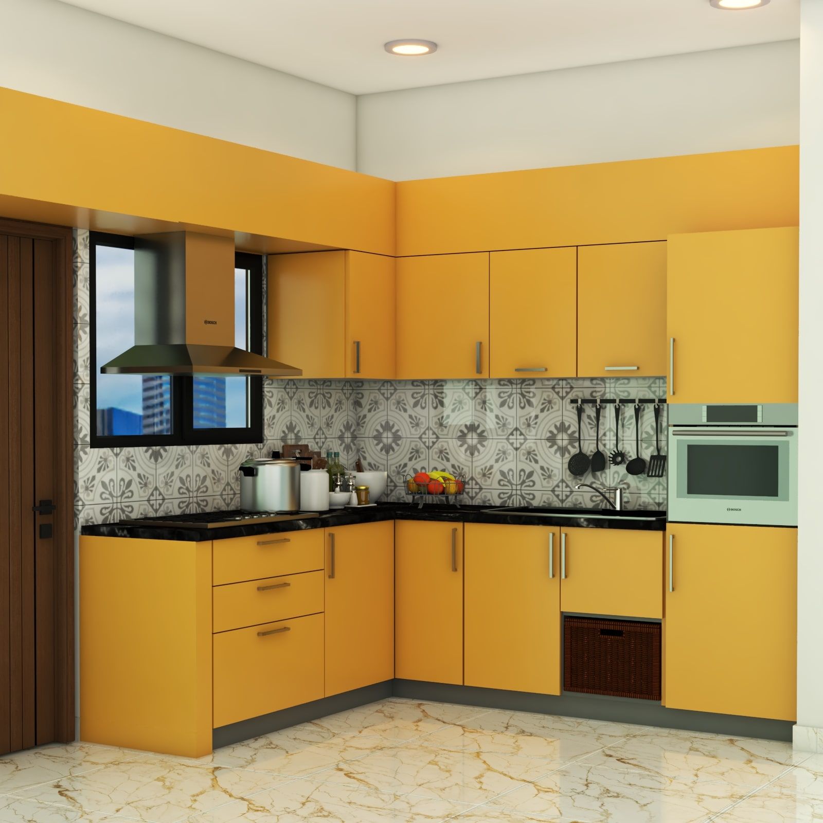 Mustard Yellow Modern Kitchen Design