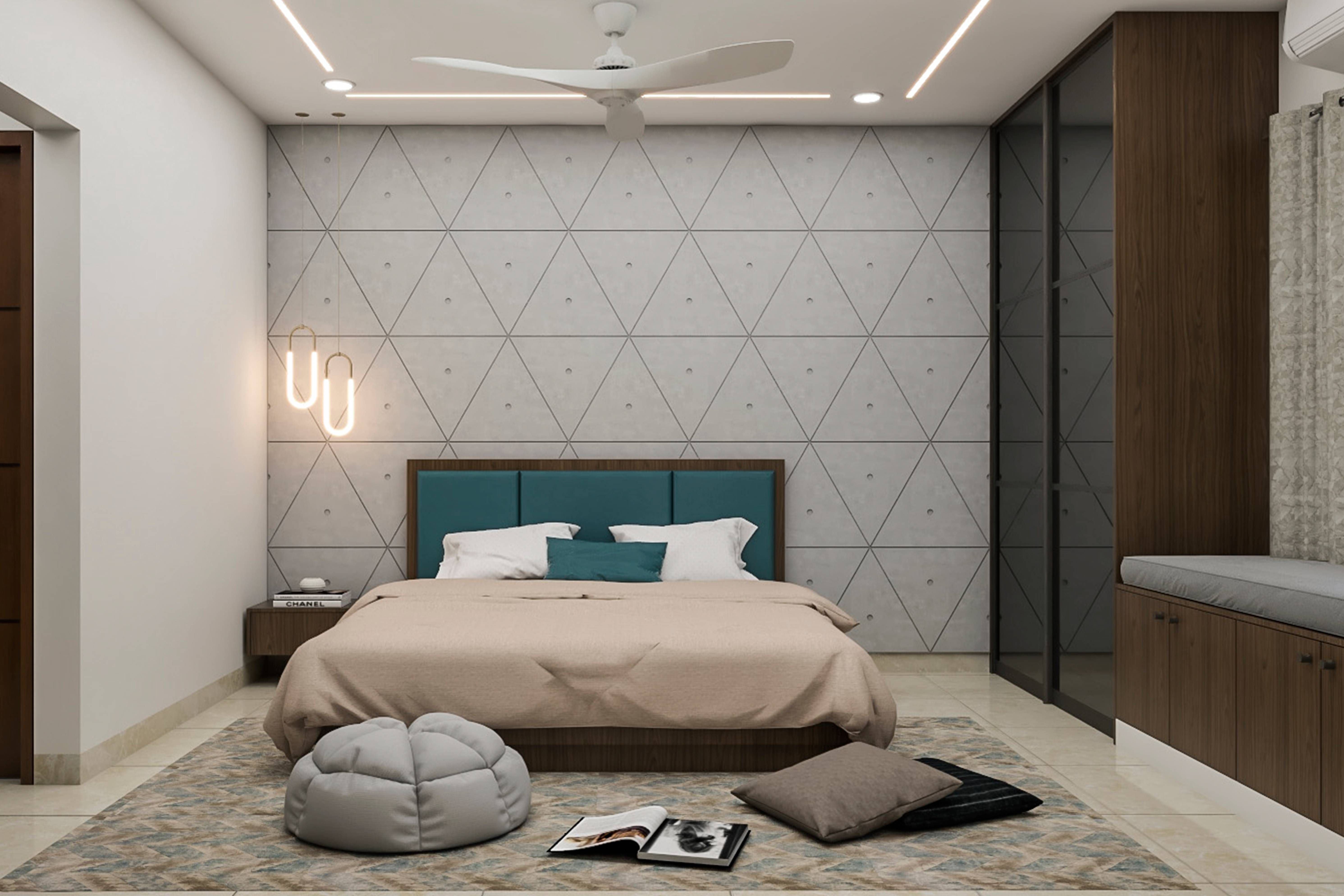 Contemporary Guest Bedroom Design With A Wooden Bed