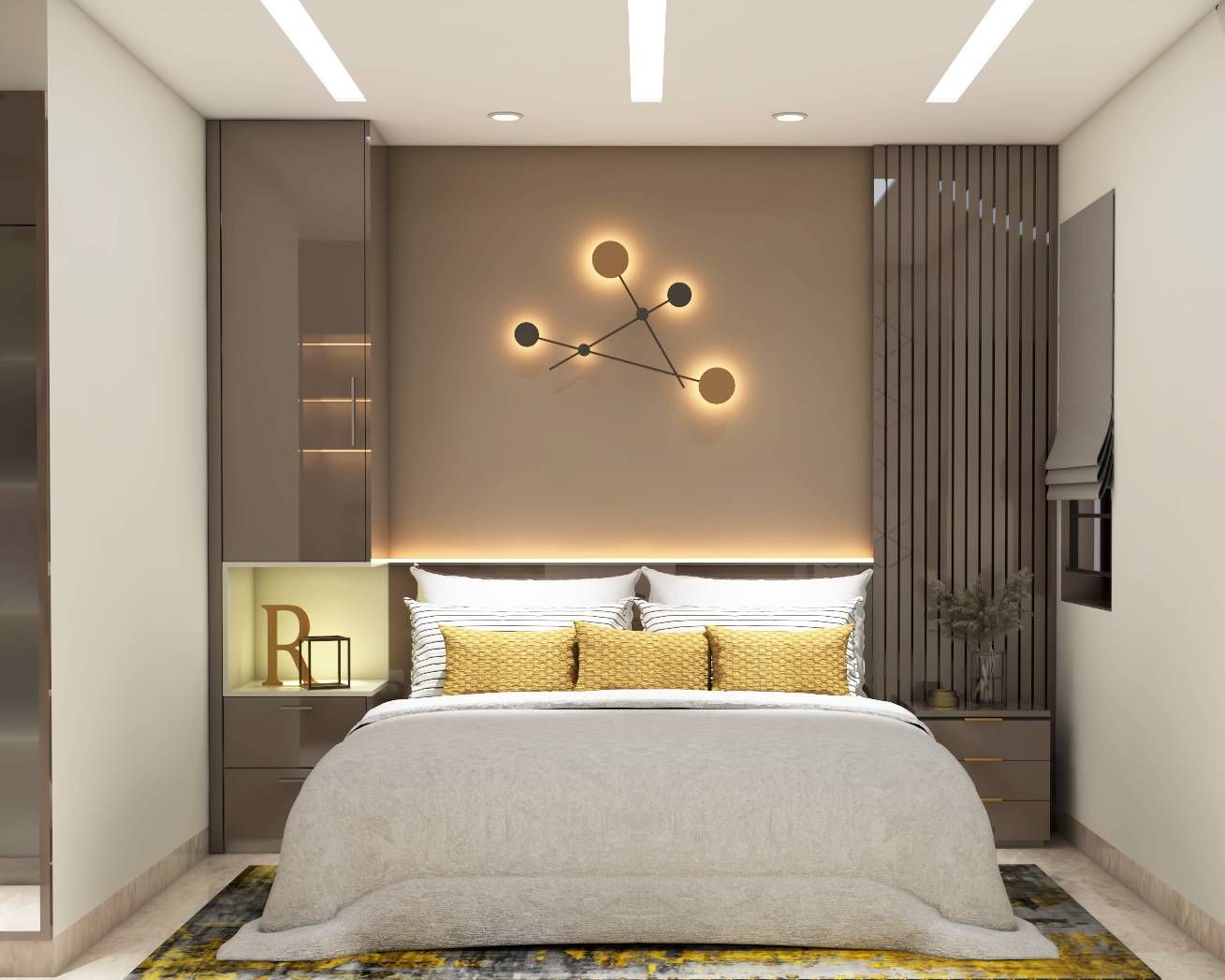 Warm-Toned Master Bedroom Design | Livspace