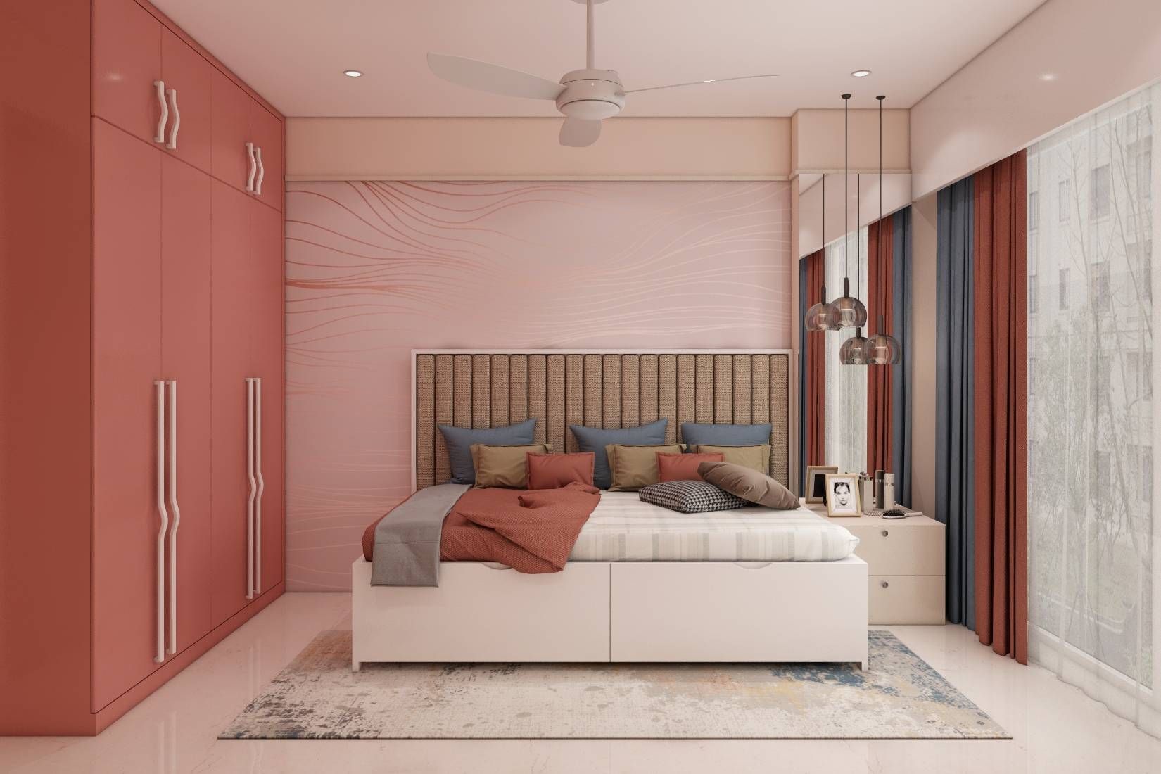 Spacious Guest Bedroom With Swing Wardrobe | Livspace