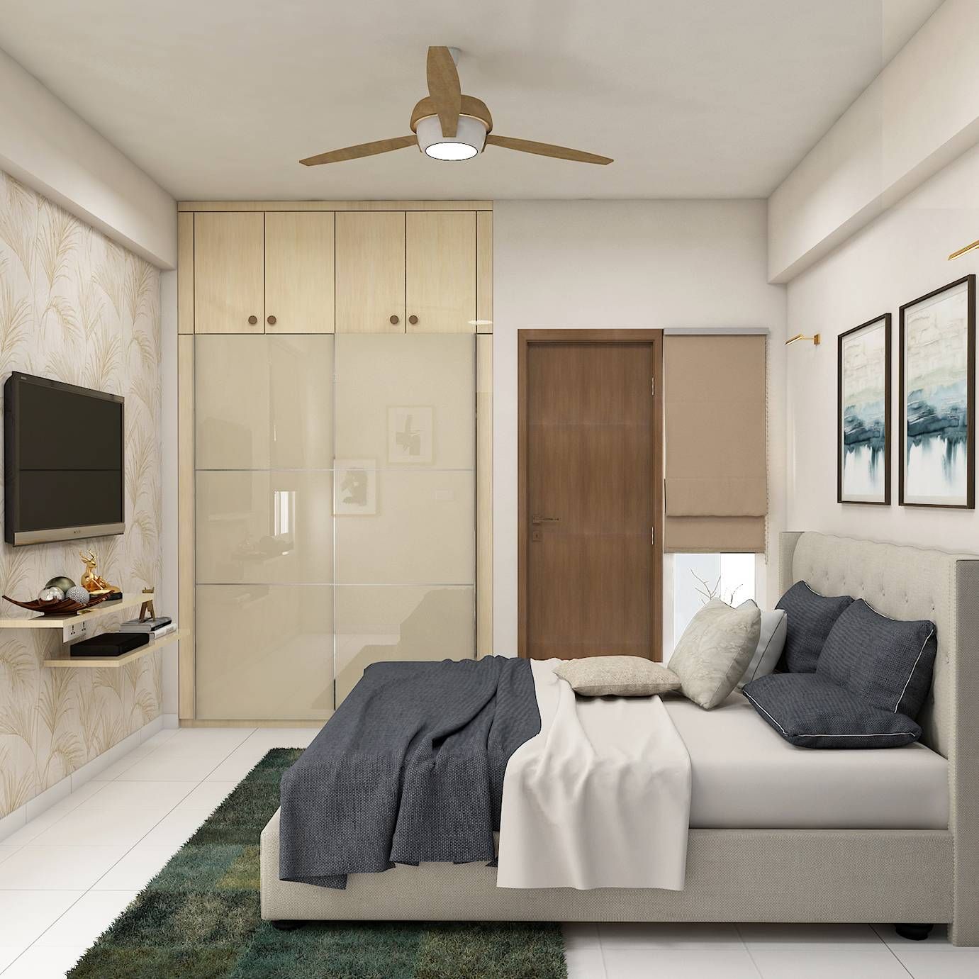 Neutral-Toned Modern Bedroom Design