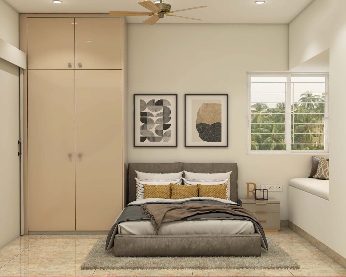 Contemporary Guest Bedroom Design With King Size Bed