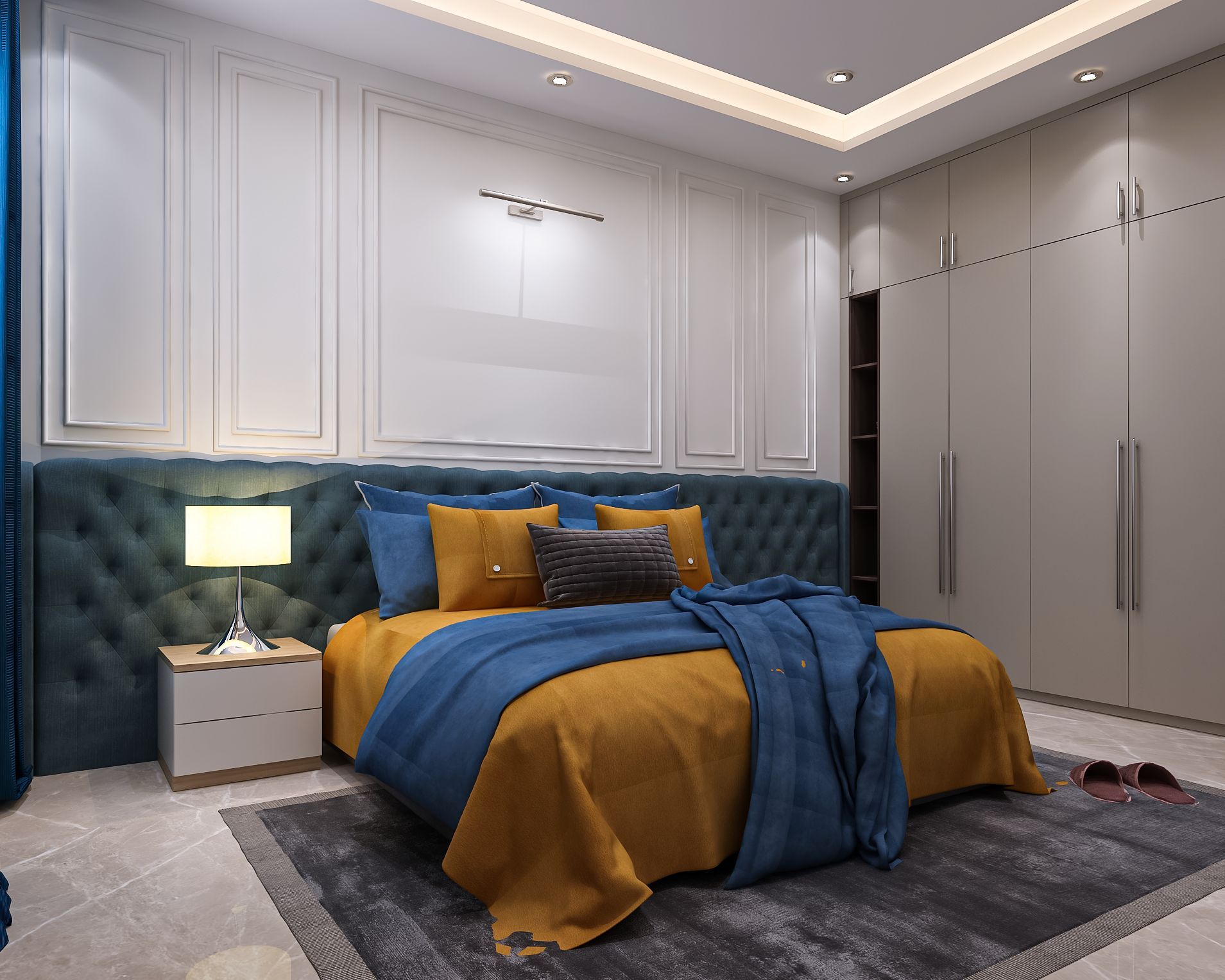 Spacious Bedroom Design With A King Size Bed
