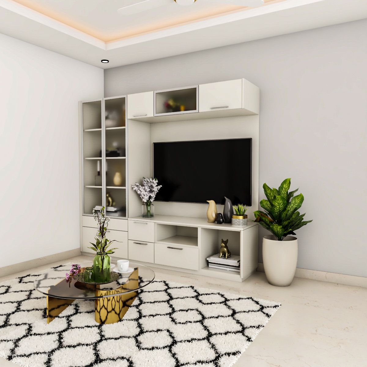 Modern White TV Unit For Compact Rooms