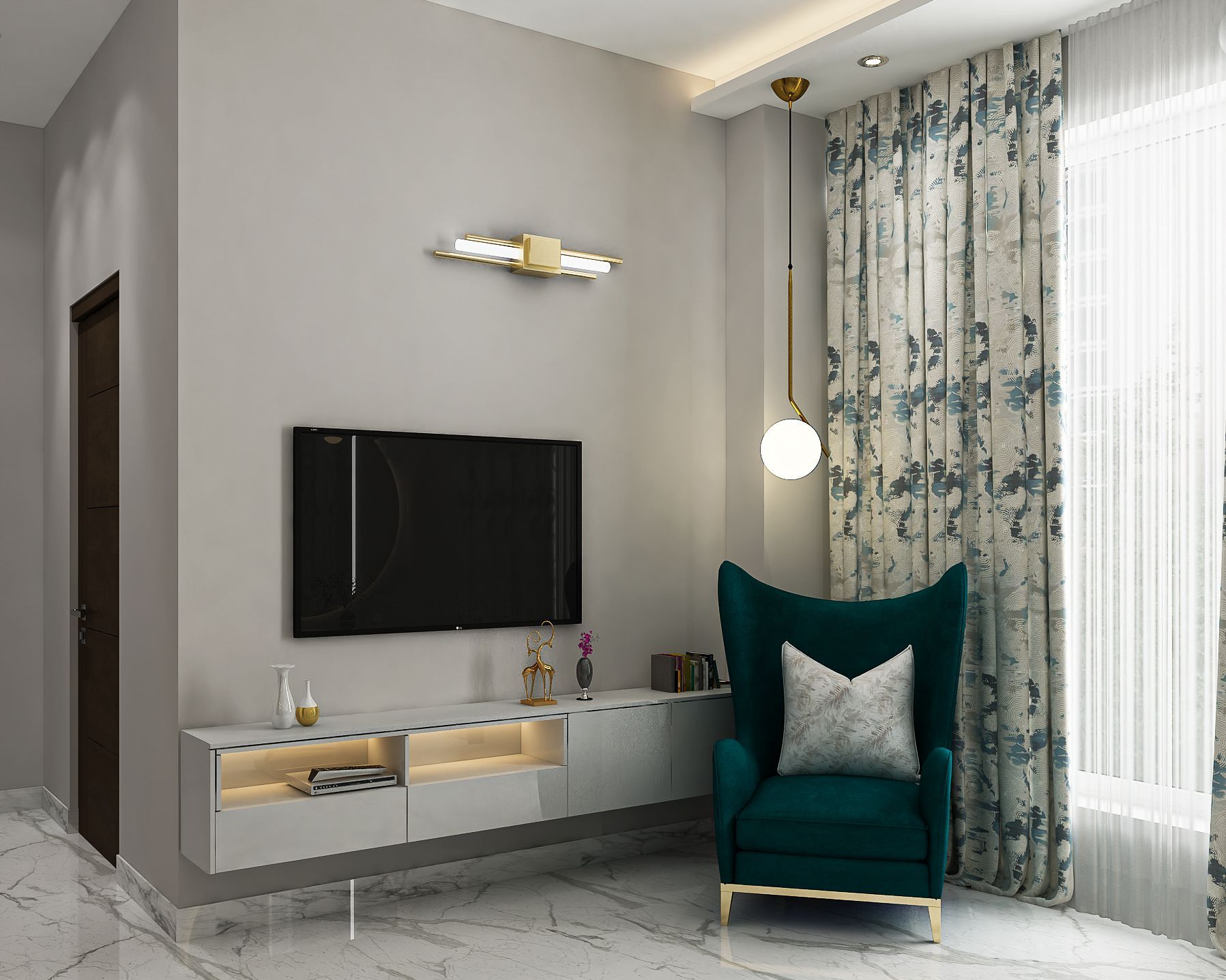 Wall-Mounted Contemporary TV Unit