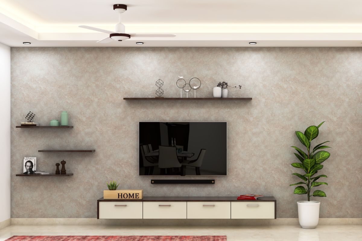 Modern TV Unit With A Frost White Base Unit