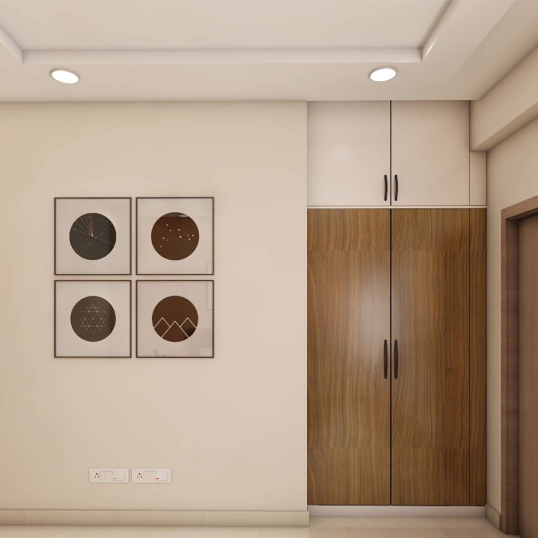 Modern 2-Door Swing Wardrobe Design With Loft Storage