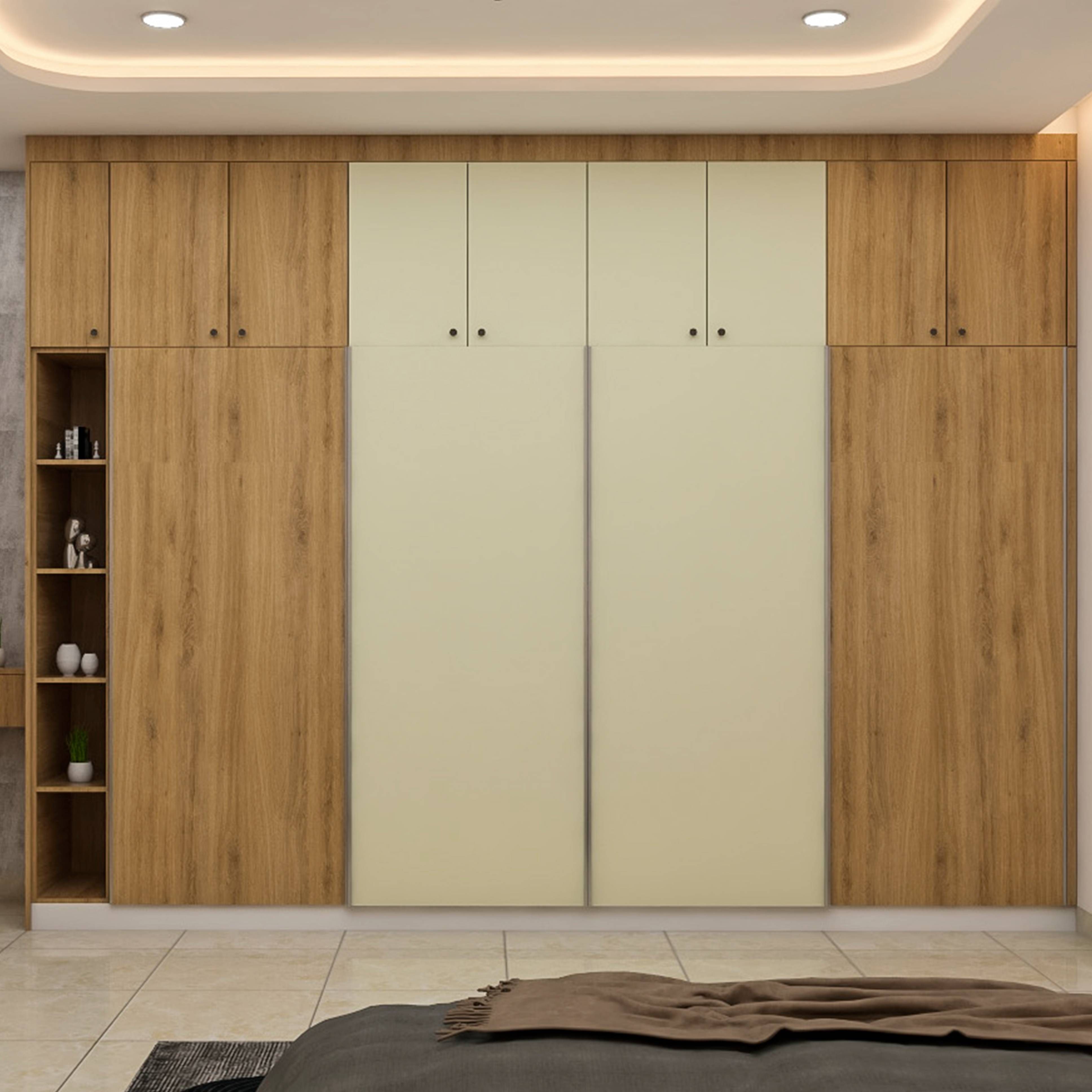 Sliding Door Wardrobe Design With Warm Palette Livspace 