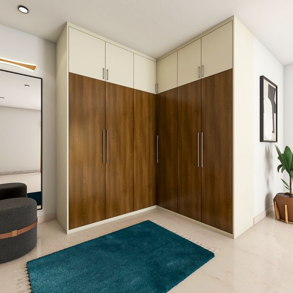 6Door Wooden Wardrobe Design Livspace