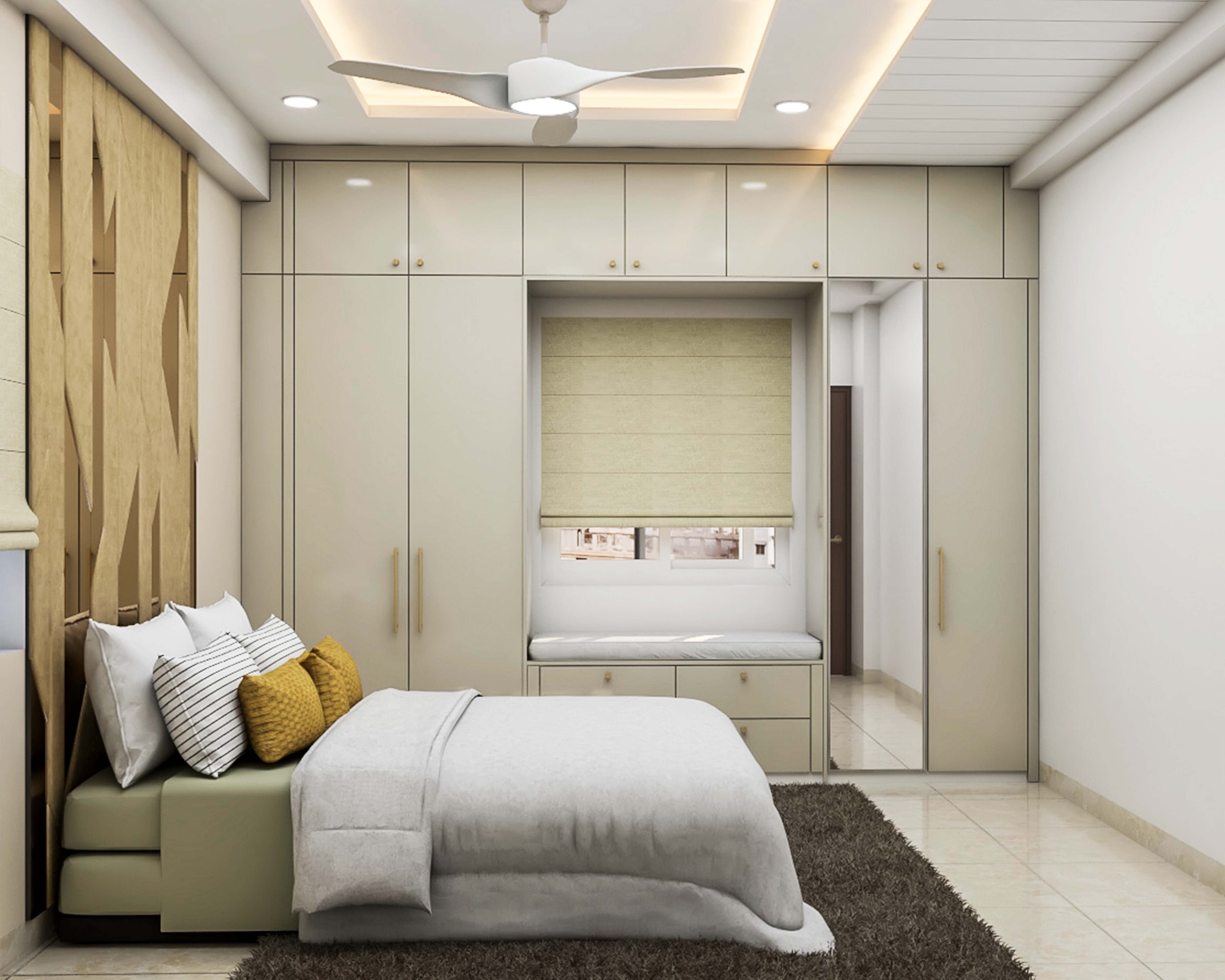 Modern Wardrobe Design With Linear Drop Ceiling