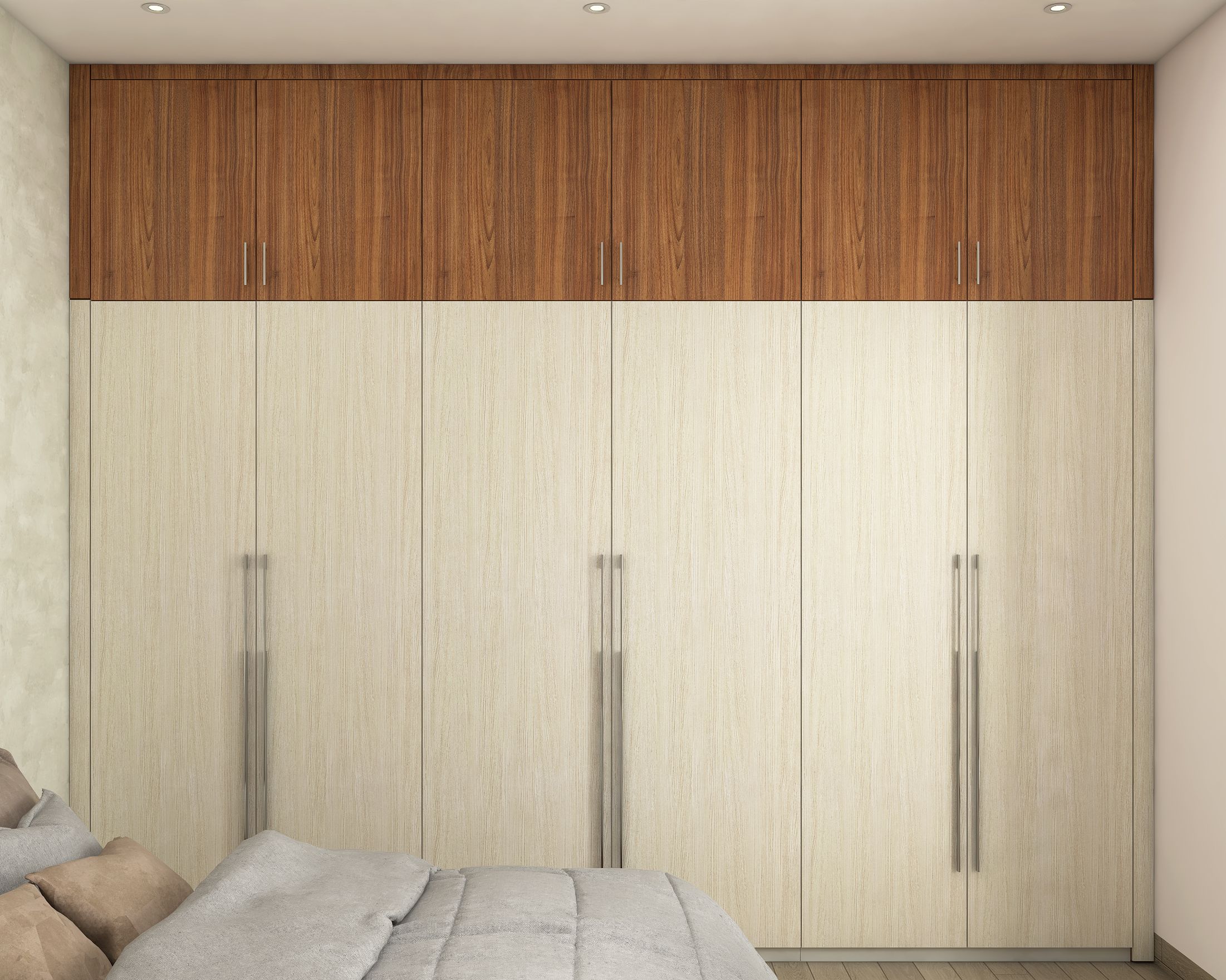 Contemporary 6-Door Swing Wardrobe Design For Bedrooms