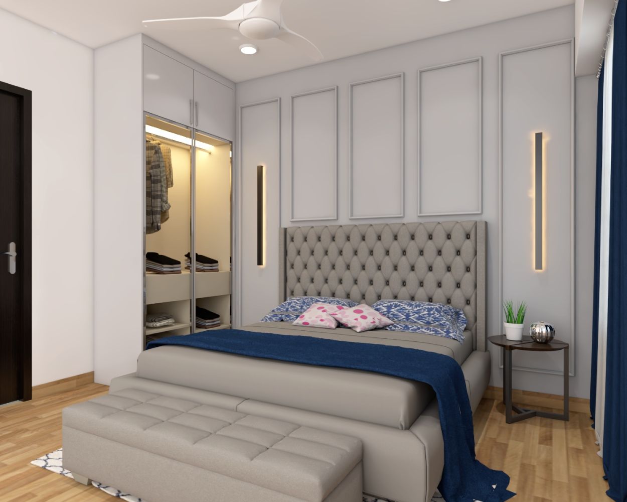 Modern Guest Bedroom Design With Recessed Spotlight