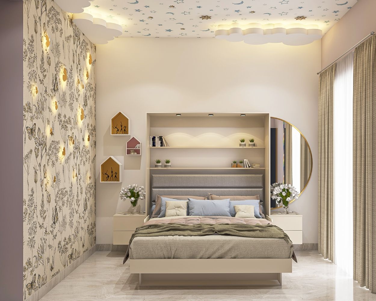 Kids Bedroom With 3D Effect Butterflies Livspace   Kbr13 1 1697606300 6xy3M 