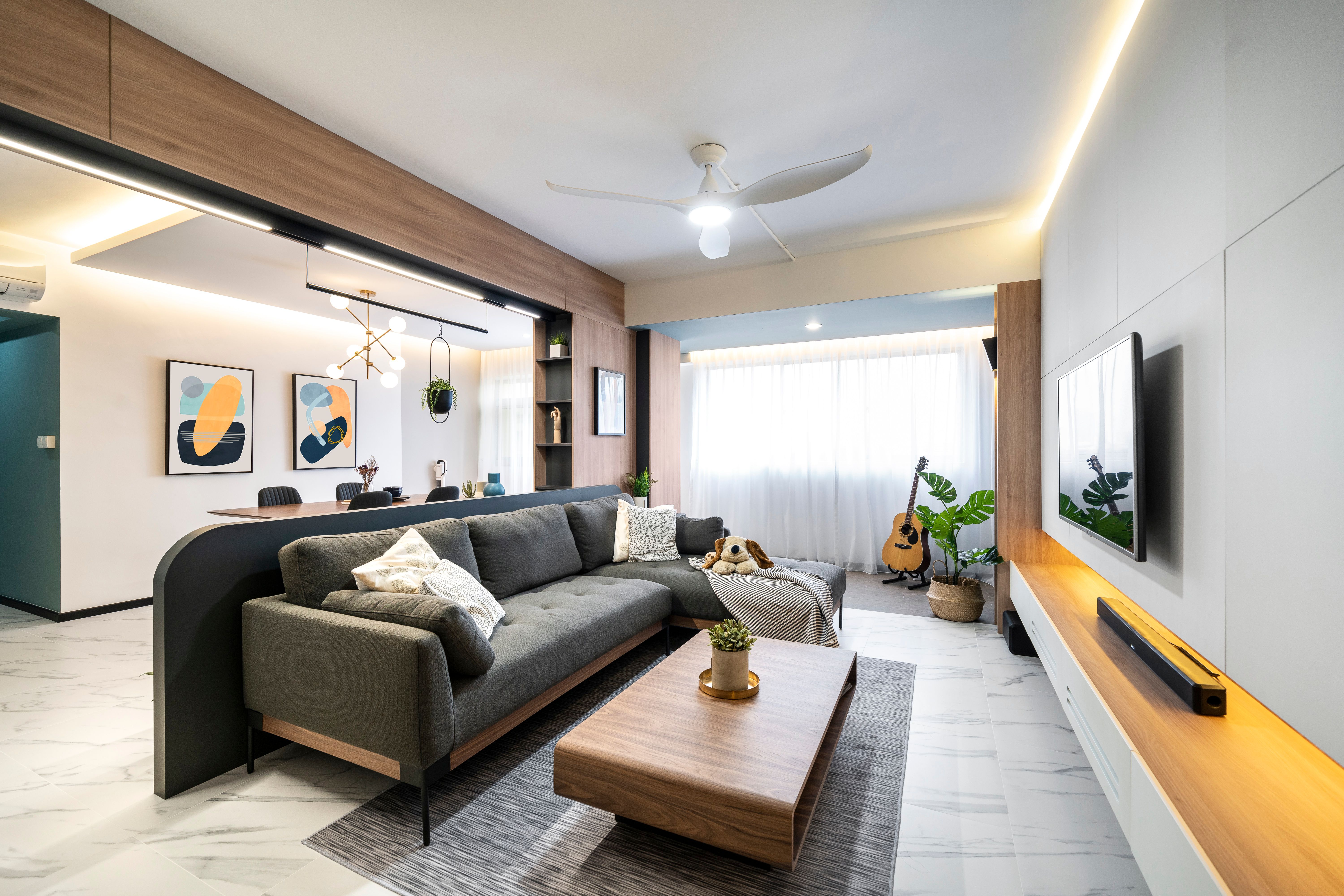 Spacious Modern Style Multi-Functional Living Room