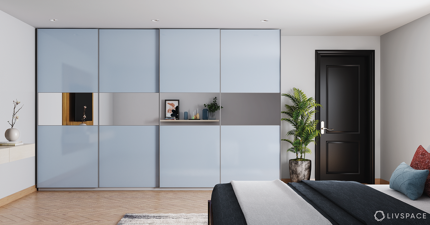 Top Sliding Wardrobe Design For Bedroom With Mirror | Modular Wardrobe Design With Sliding Doors