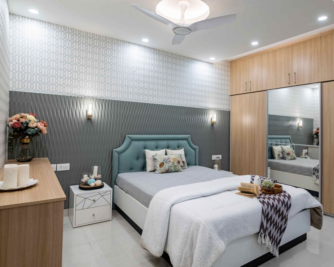 Wall Texture Design With Paint And 3D Panelling | Livspace