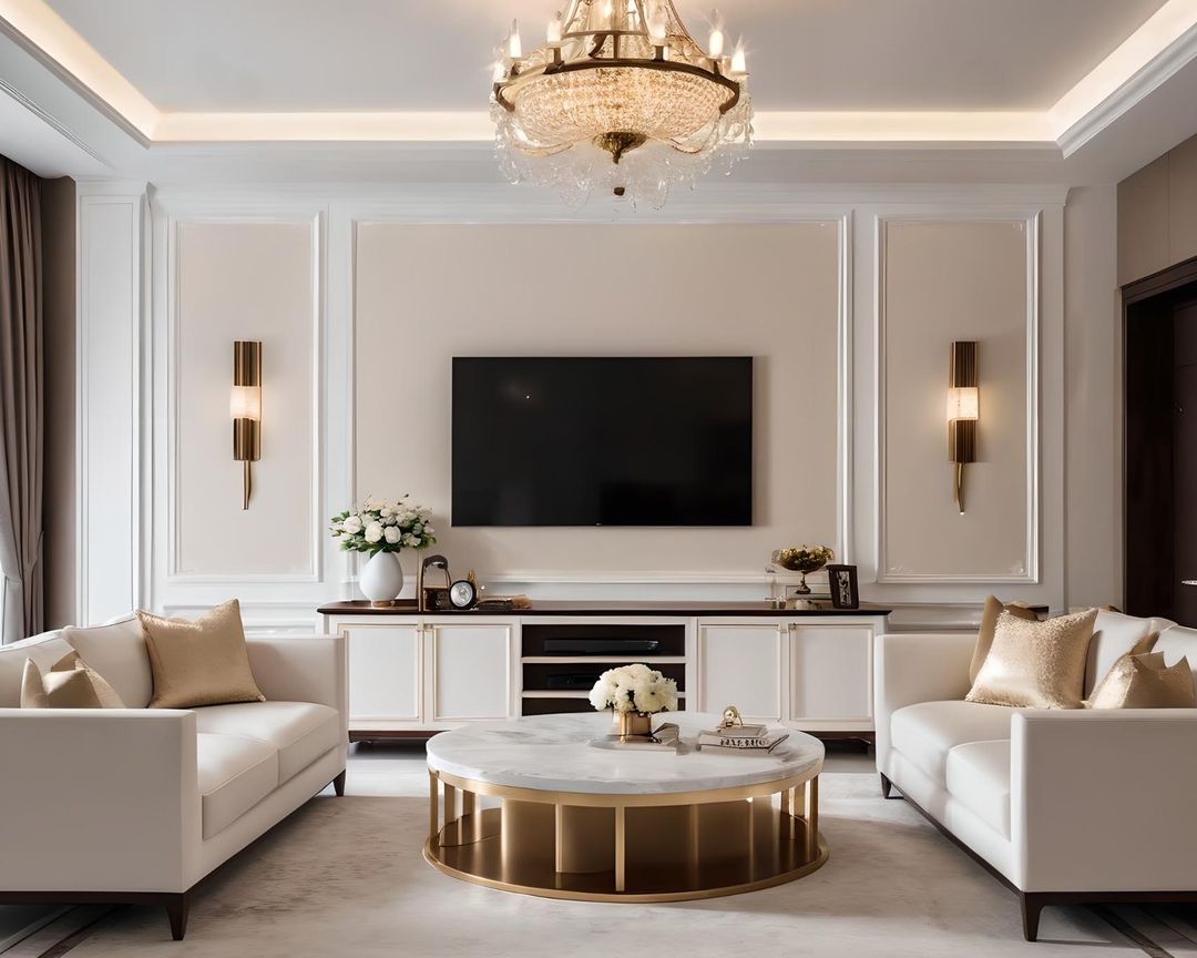 Creamy White Floor Tiles: Classic Rectangular Flooring Design | Livspace