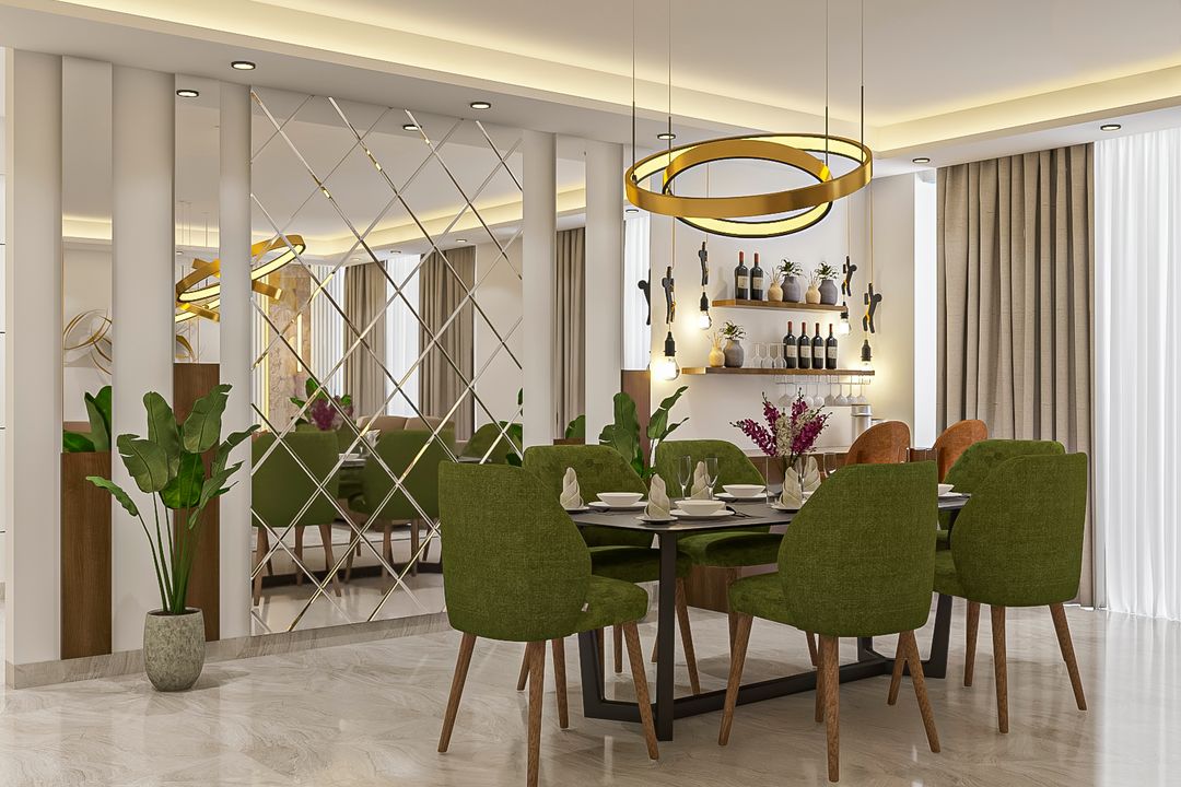 Contemporary Themed Spacious Convenient Dining Room Design | Livspace