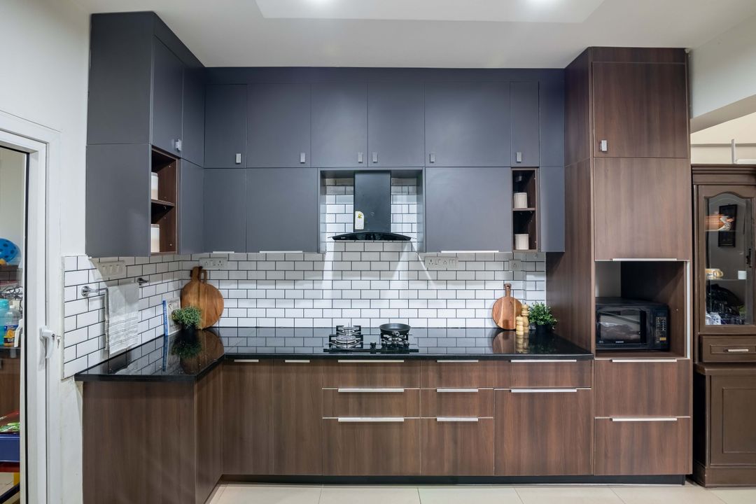 Ceramic Matte White Subway Kitchen Tile Design | Livspace