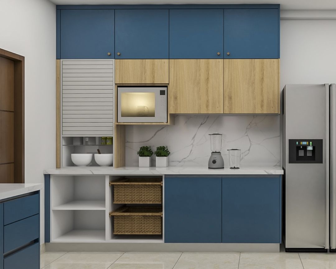 Modular Kitchen Tiles Design Modular Kitchen Design With A Marble Countertop - 13x11 Ft | Livspace