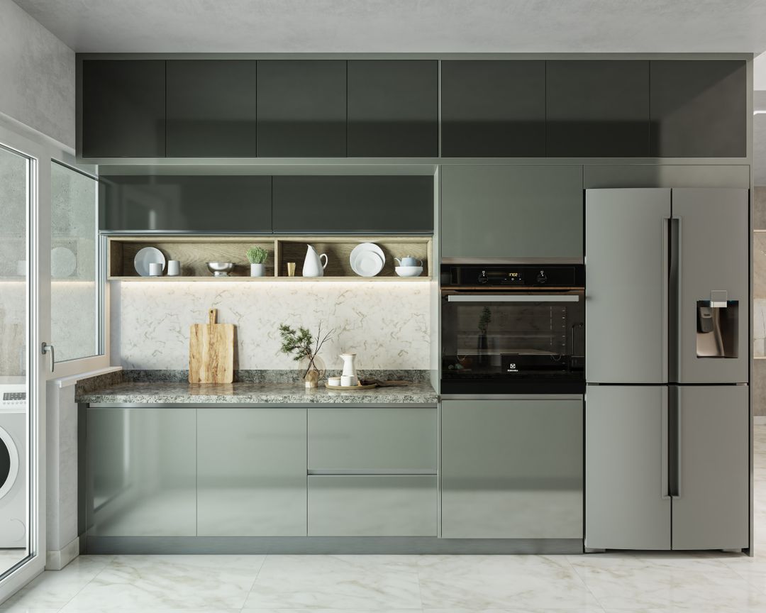 Parallel Shape Kitchen Design with Mercurio and Dark Grey Cabinets ...
