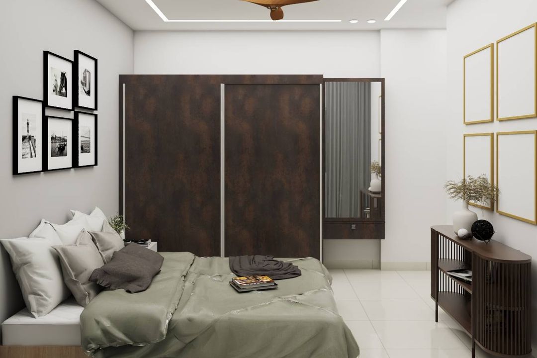 Convenient Modern Styled Compact Sized Guest Bedroom| Livspace