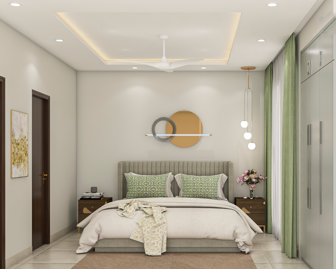 Spacious Master Bedroom Design With Integrated Wardrobe | Livspace