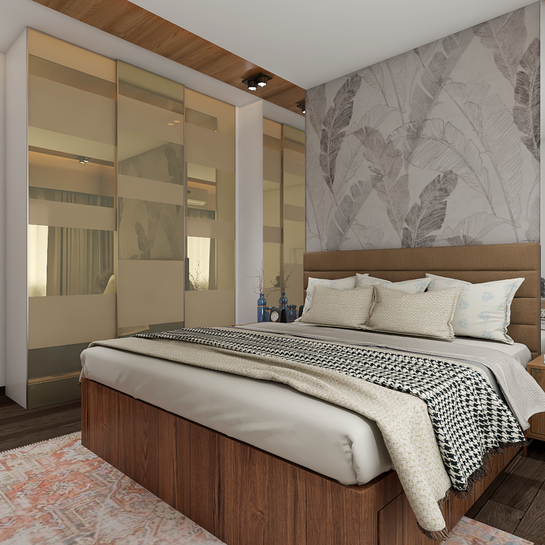 Contemporary Compact Low Maintenance Master Bedroom Design | Livspace